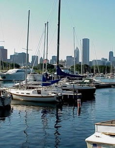 Chicago's Burnham Harbor on Lake Michigan 